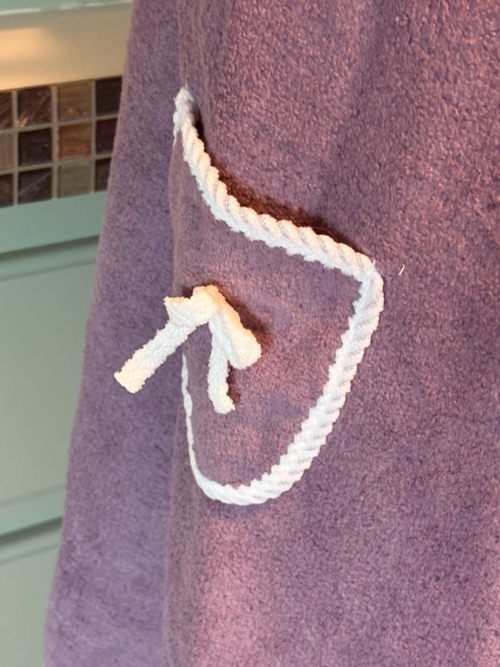 Purple Terry Cloth Sleeveless Beach Cover-Up with White Trim - Picture 3 of 4